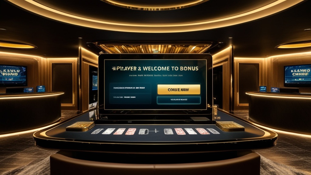 Nieuwe speler bij registratie met bonuscode in een donker casino-interieur