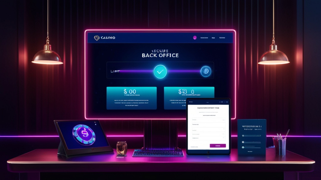 Casino-scherm met limieten, verificatie en opnameformulier